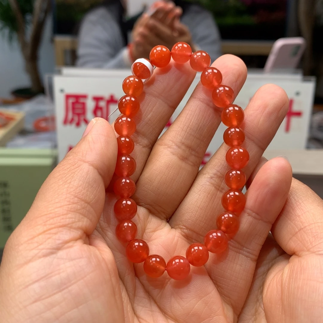 南红玛瑙南红7mm冰红手串未镶嵌