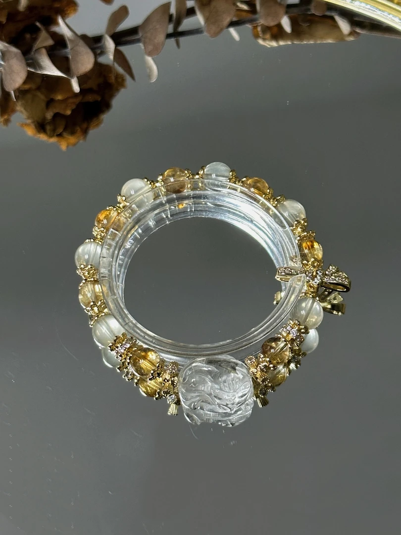 （金钱狐）黄塔晶柠檬晶水晶手串手链  颜色微差多样性发其一Y021