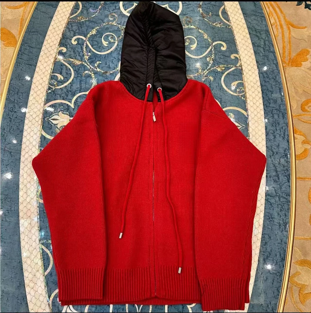 2025秋冬新款十字皮标百搭情侣连帽开衫外套A8107【YH】