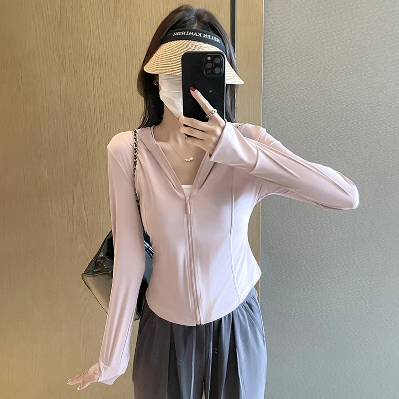醉梓菡冰丝凉感防晒衣女夏薄款防紫外线户外外套修身防晒服