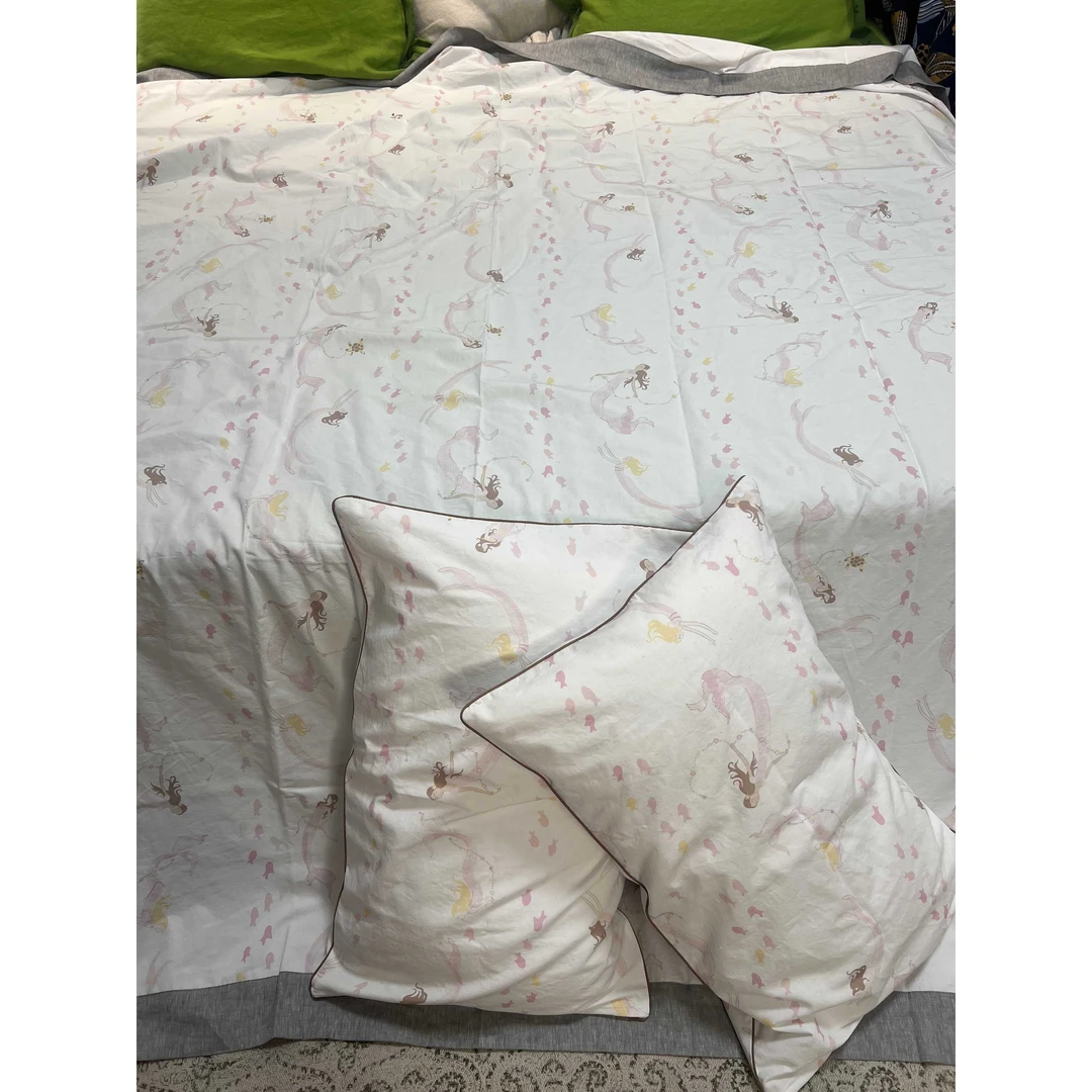 <人鱼公主>汉麻雨露叉角梦幻系列法国尾单床盖三件套