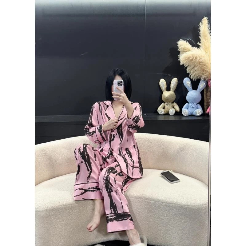 韩版春秋气质舒适款长袖设计师款休闲轻奢家居服套装女