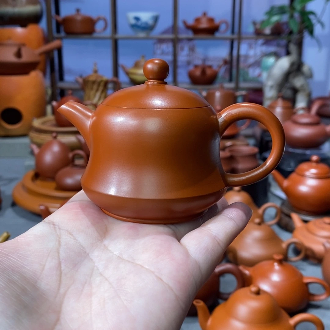 朱泥茶壶吴炫杰朱泥金钟壶100c