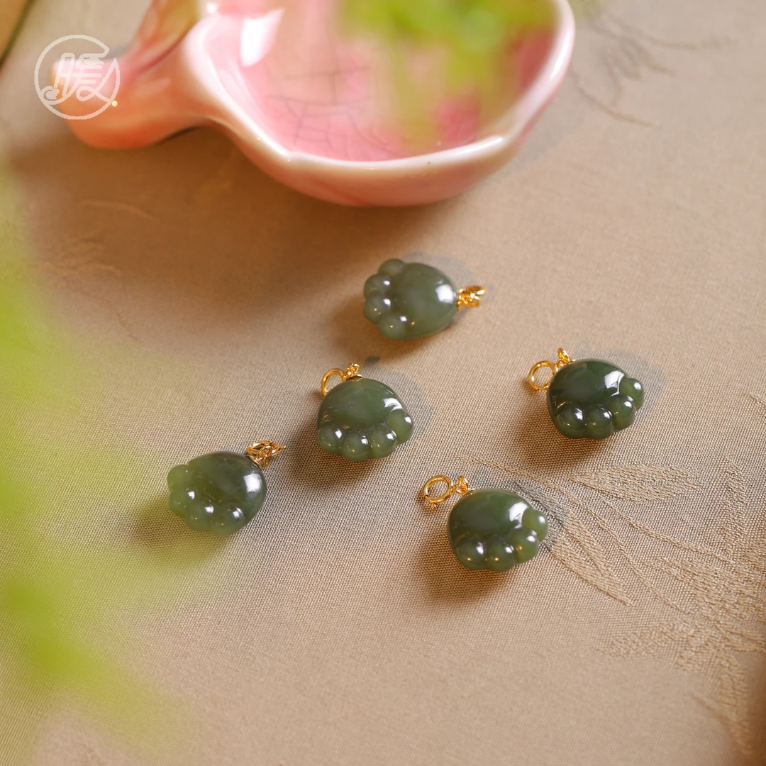 Nuanyan/暖言和田玉猫爪活扣吊坠Z3060多样性发一（不带链）