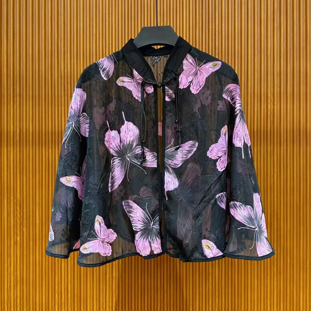 YS【莺歌蝶舞】2043新中式国风气质防晒披风空调披肩上衣