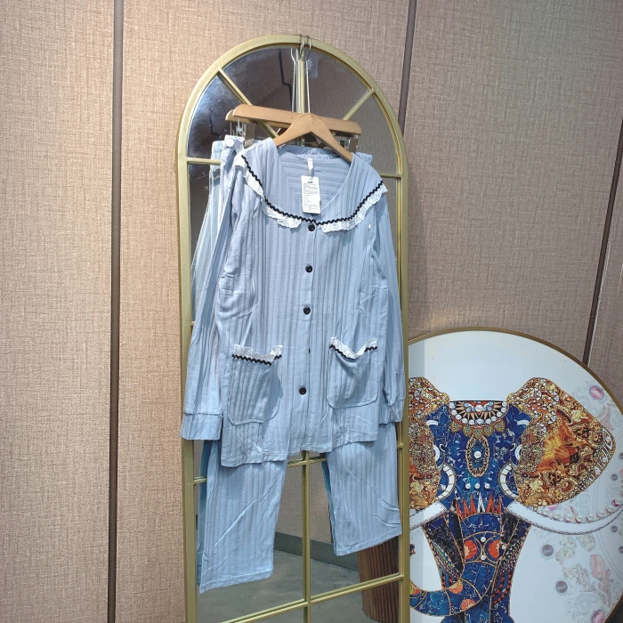 FE111孕妇蓝色月子服套装90-120