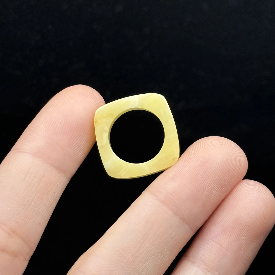 A2870天然原矿蜜蜡 跑环 内径 12.4mm支持复检假一罚十