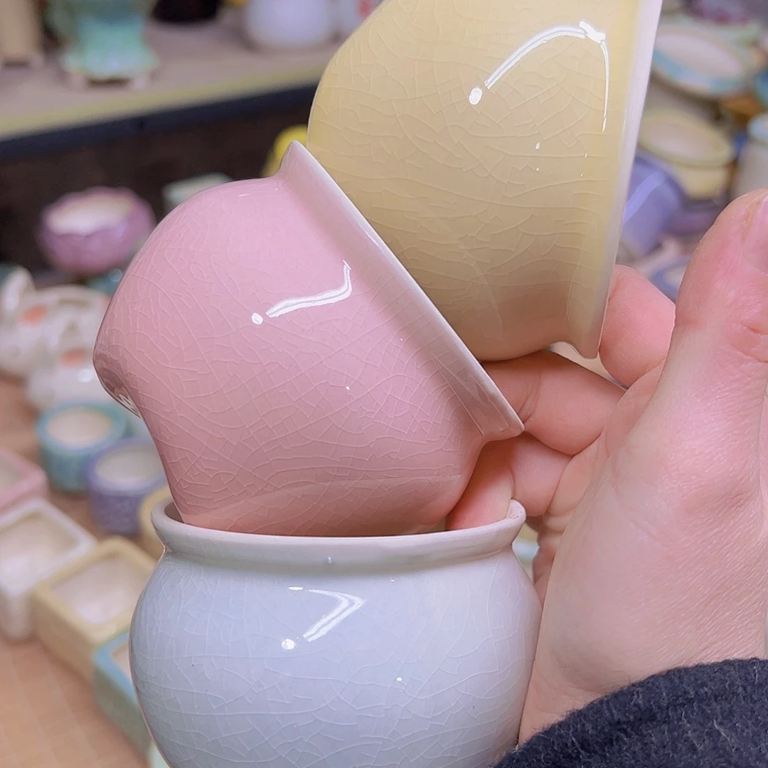 红陶陶瓷花盆当场满12包邮