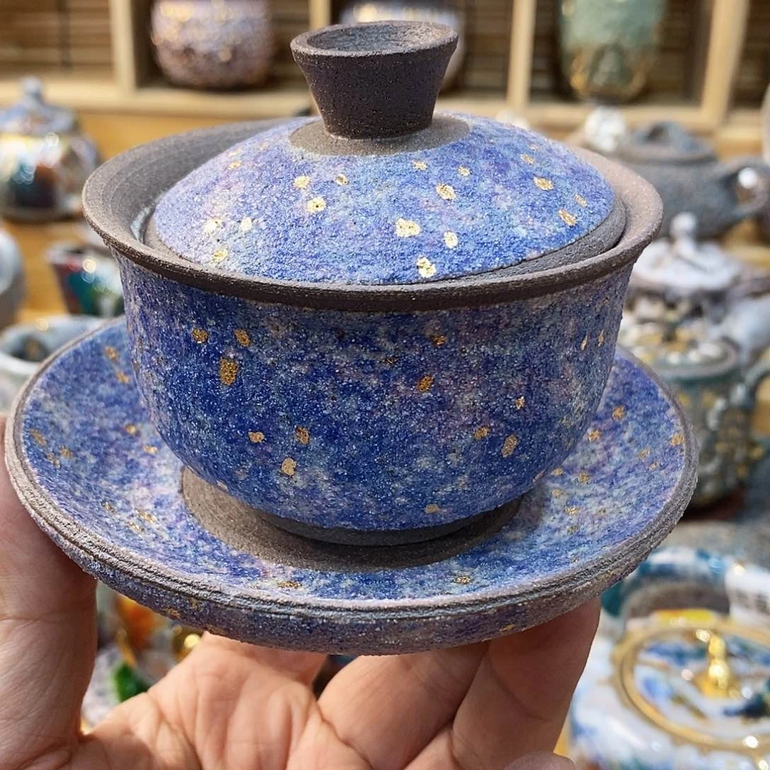 粗陶志野柴烧茶器