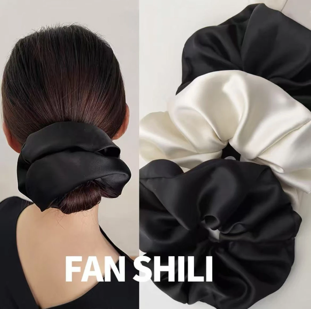 美炸了！缎面高级感大肠发圈韩国光泽感高弹力头绳2024新款时尚女