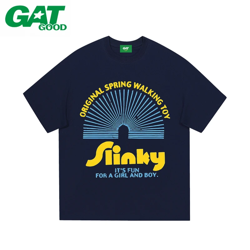 GAT系列（东大门）男女同款短袖新款美式T恤高街纯棉发泡工艺