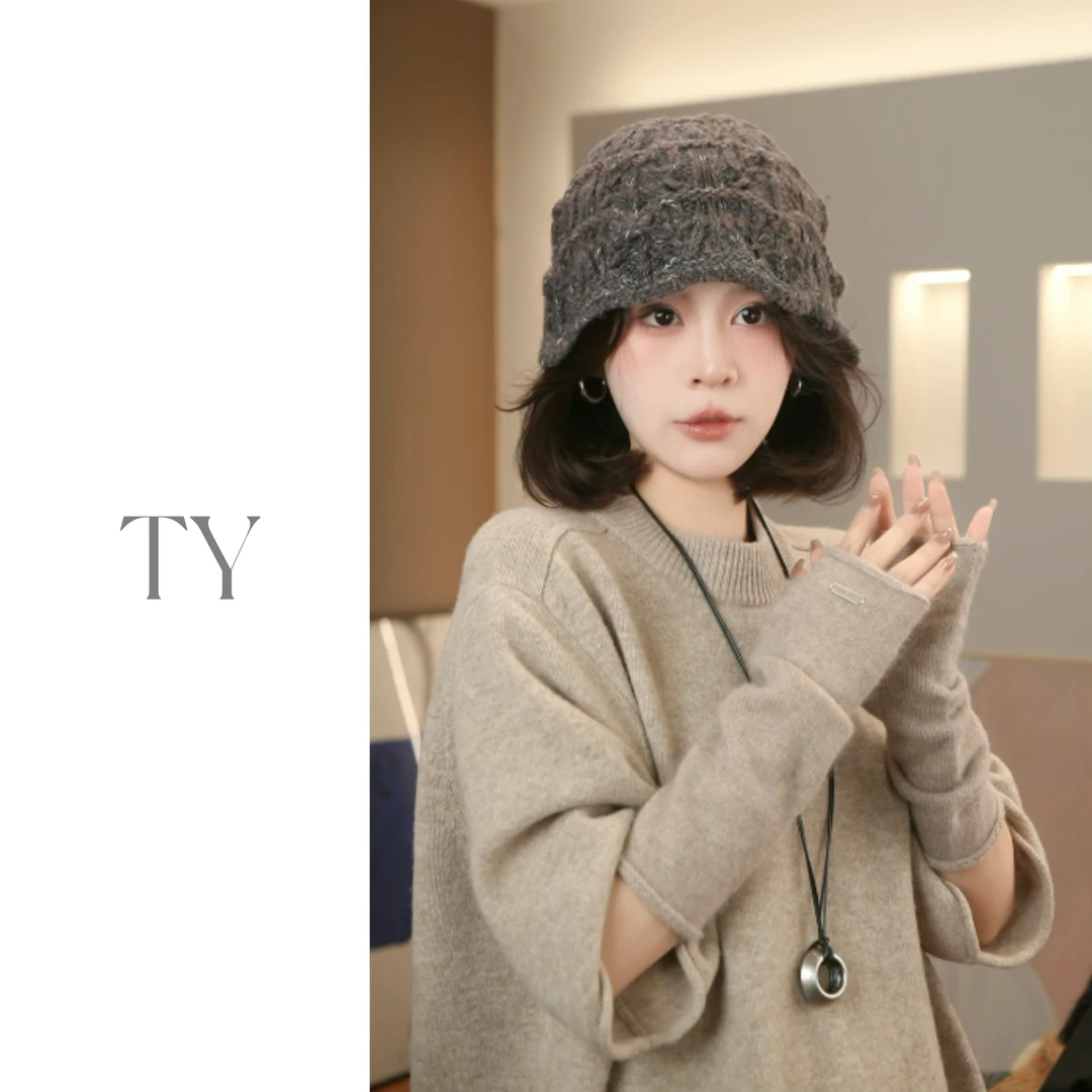 太一“温柔已至”镂空花边森系针织包头帽渔夫帽时尚氛围感