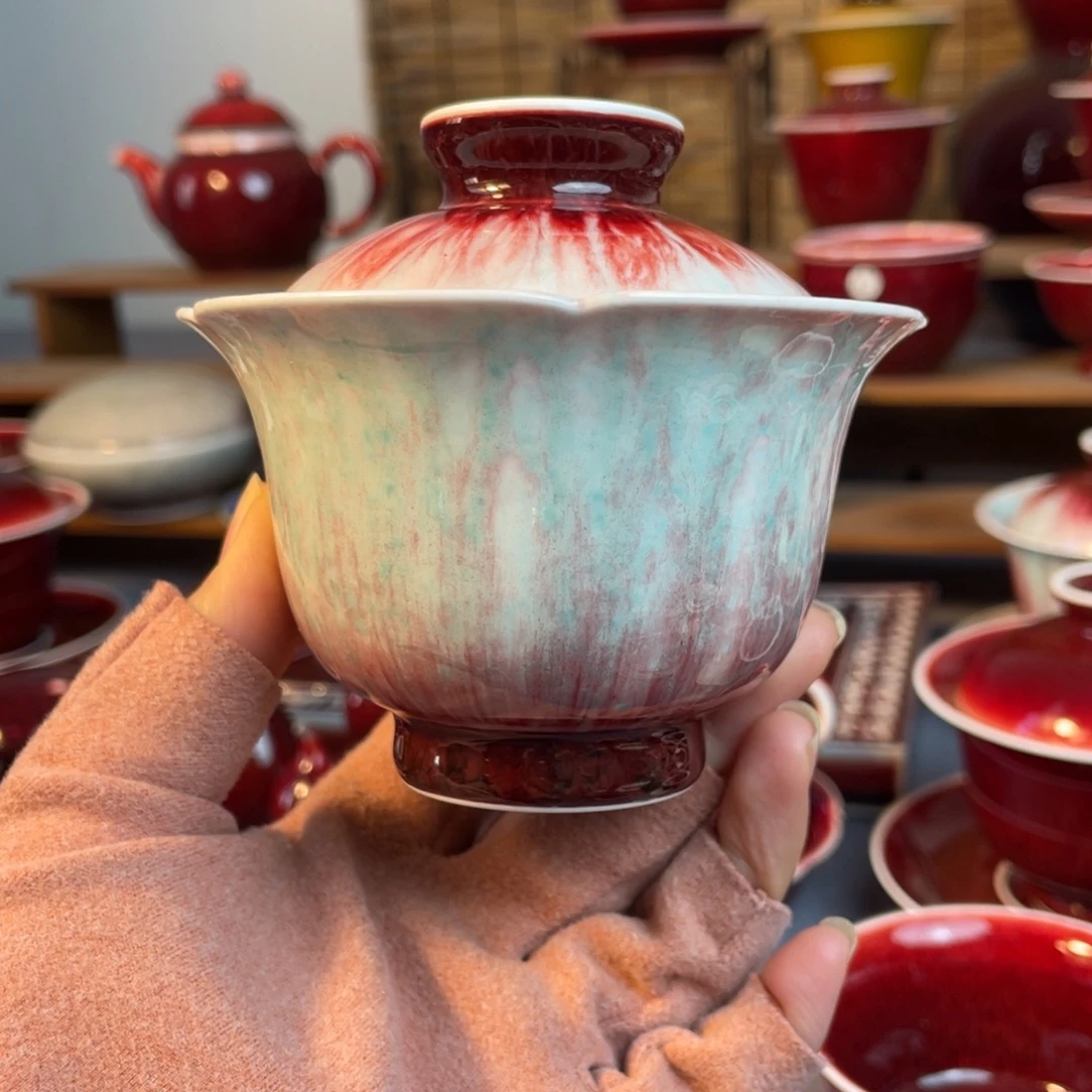 景德镇原矿陶瓷 美人醉盖碗