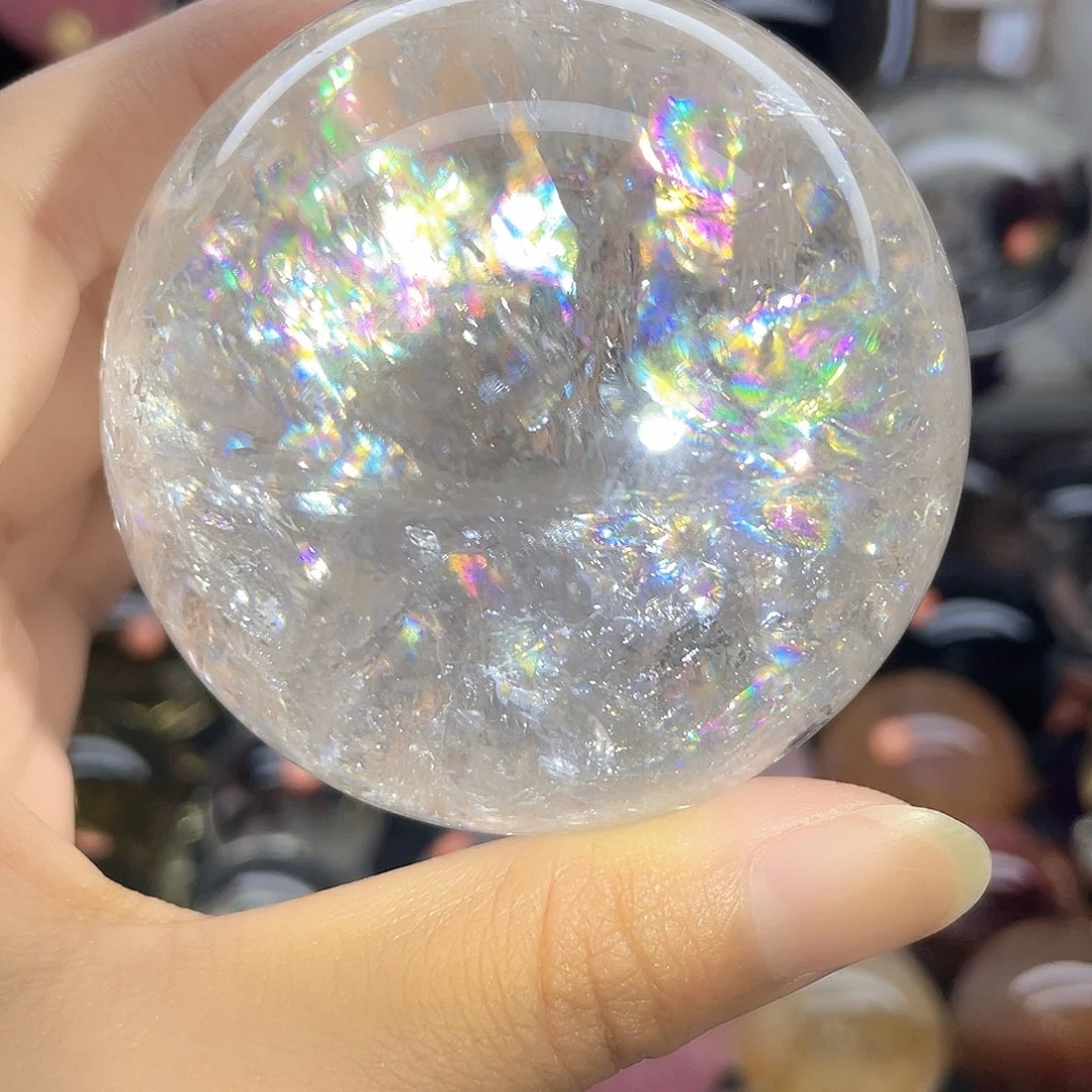 水晶未镶嵌珠宝半成品爆彩白水晶678