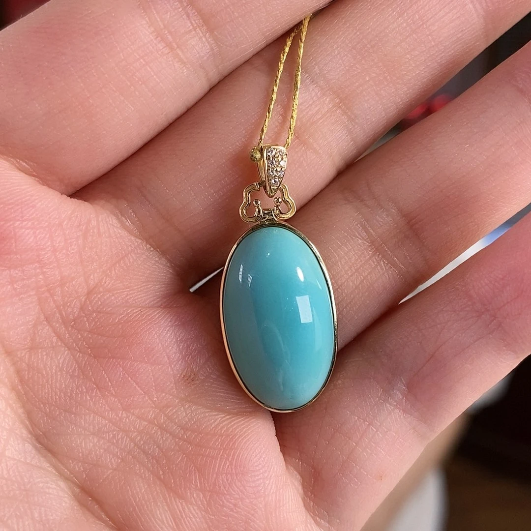 绿松石18K金镶嵌珠宝奇石