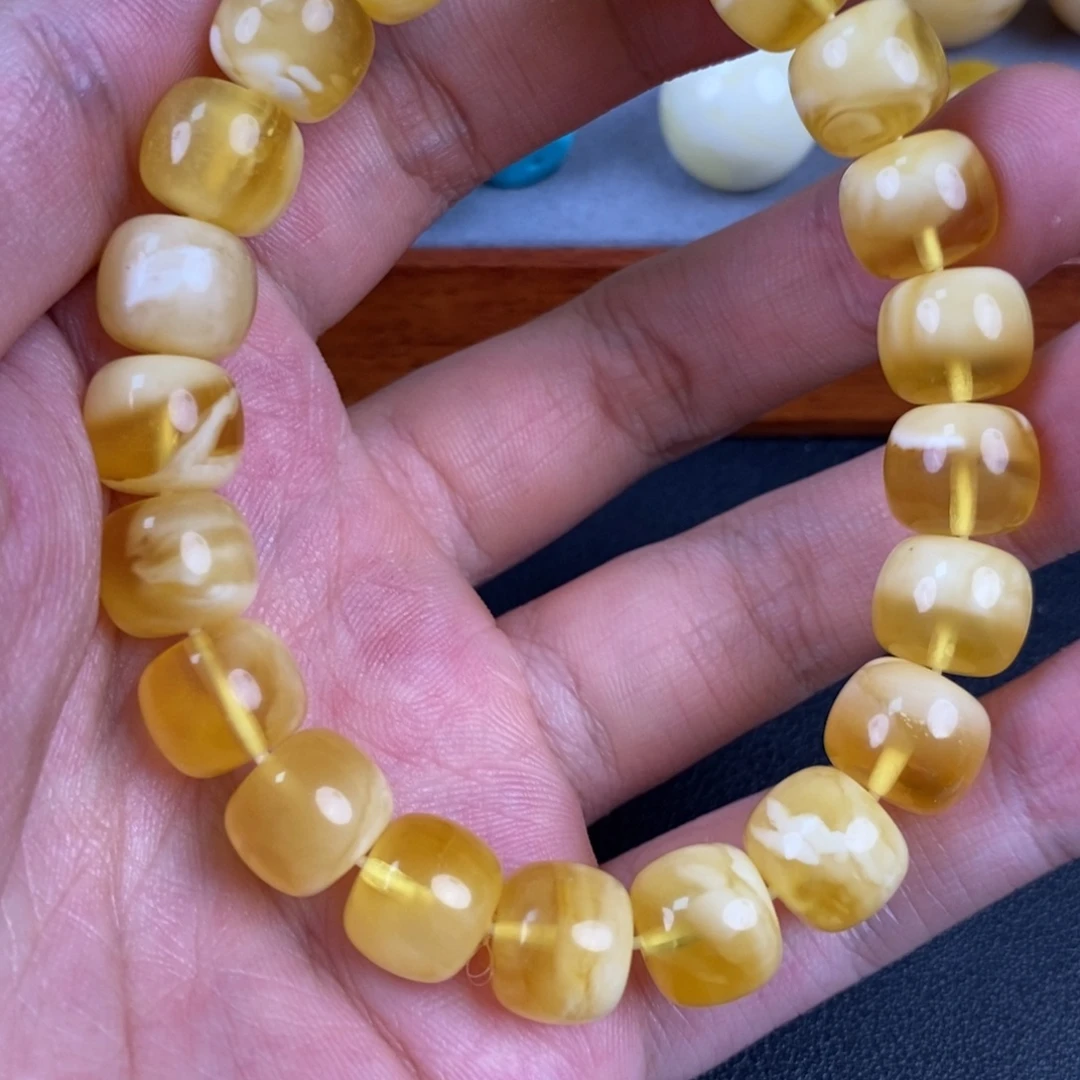 琥珀未镶嵌裸石53金瓷白