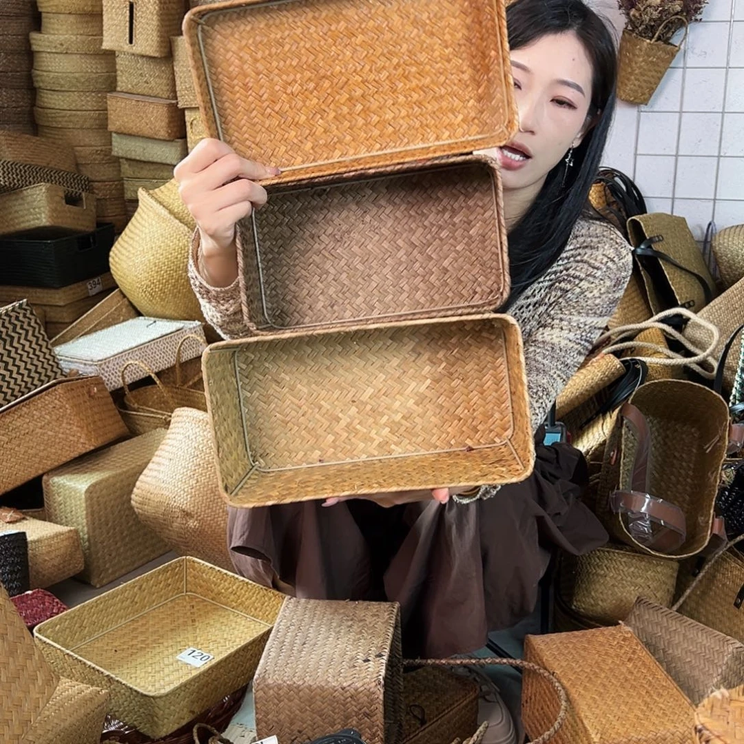 编织带草编包/草编收纳盒微瑕疵