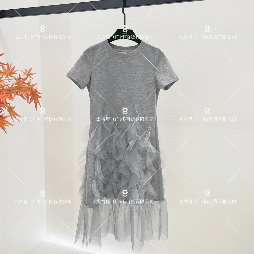 【Linda】【1】夏季时尚拼接灰色高端气质女神范连衣裙JC-A1650