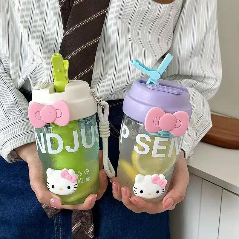 吸管水杯女生便携高颜值随手杯子学生家用夏季带滤网塑料杯耐高温