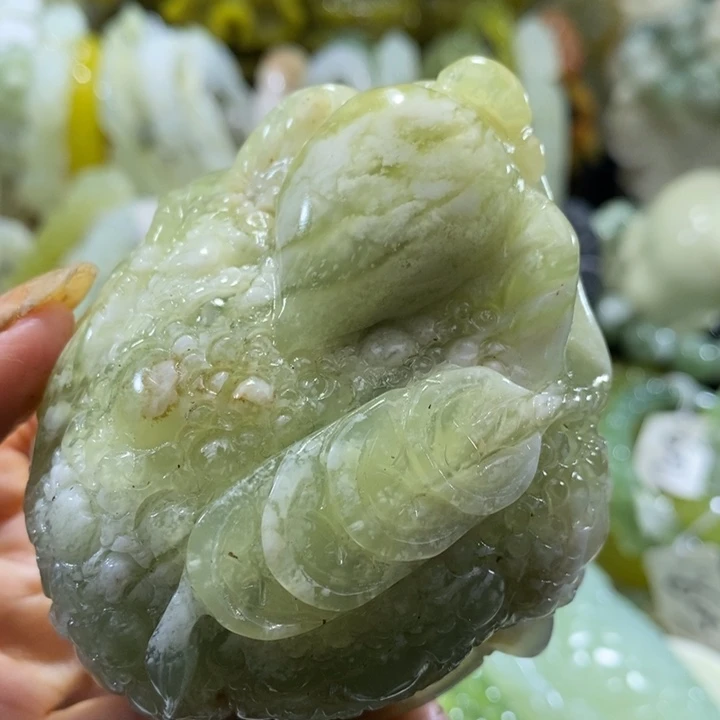 岫玉未镶嵌岫玉手把
