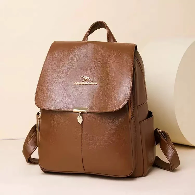 新款时尚百搭大容量软皮背包旅行包