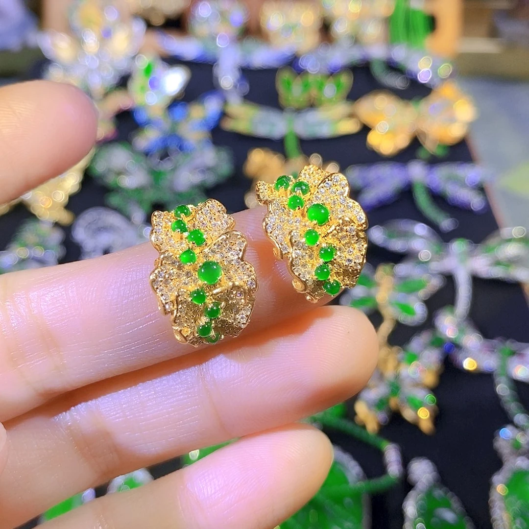 吊坠(不含链)银S925镶嵌翡翠