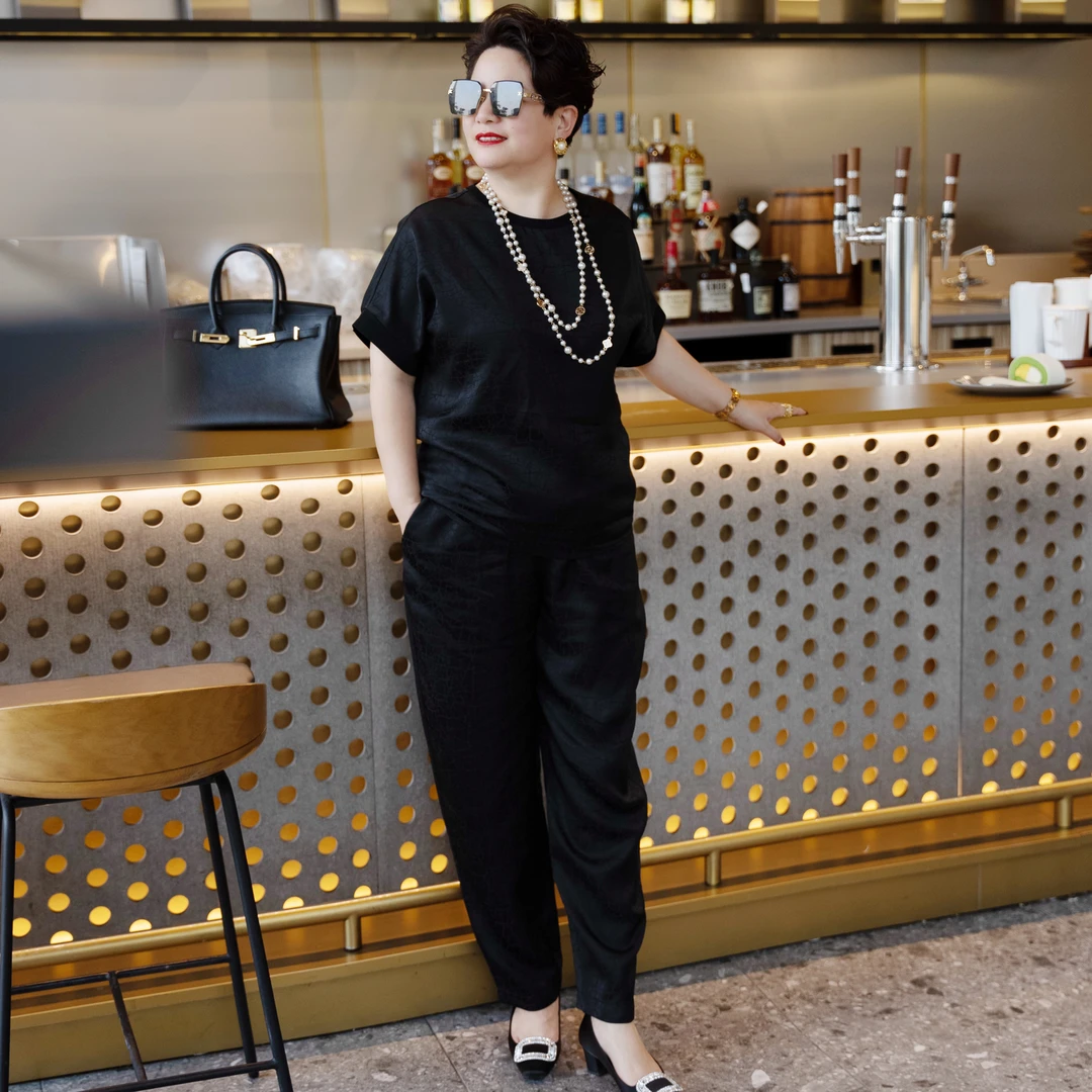 2025春夏新款优雅气质古韵新姿大码奢雅质感宽松时尚套装SY115
