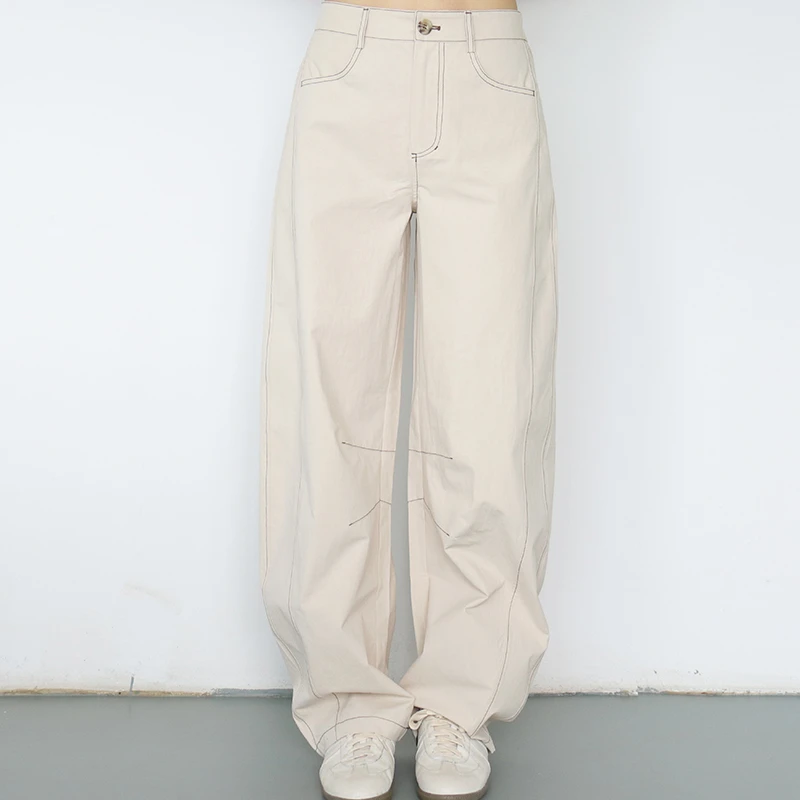 Jane express/简表达25年秋季新款香蕉裤弯刀裤休闲裤QKZ51013-1