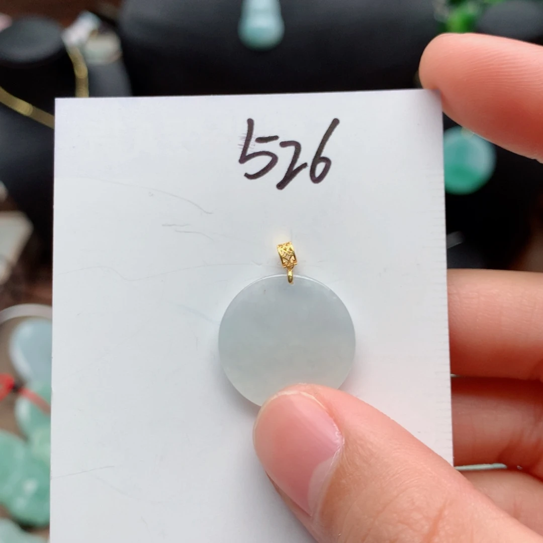 翡翠颈饰18K金镶嵌停吊坠