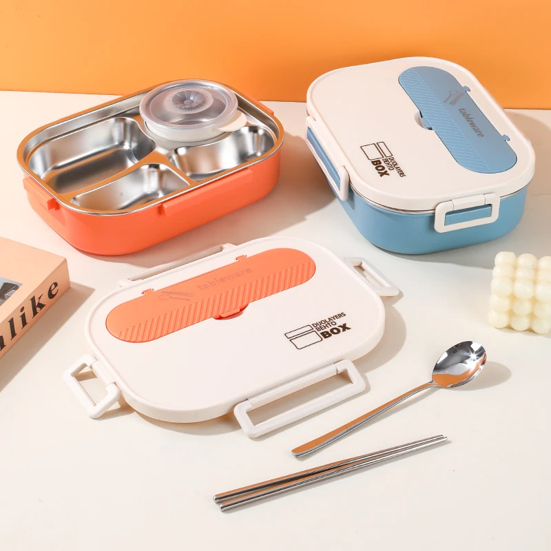 304不锈钢午餐盒密封分格保鲜便当盒 儿童学生上班族便携保温饭盒