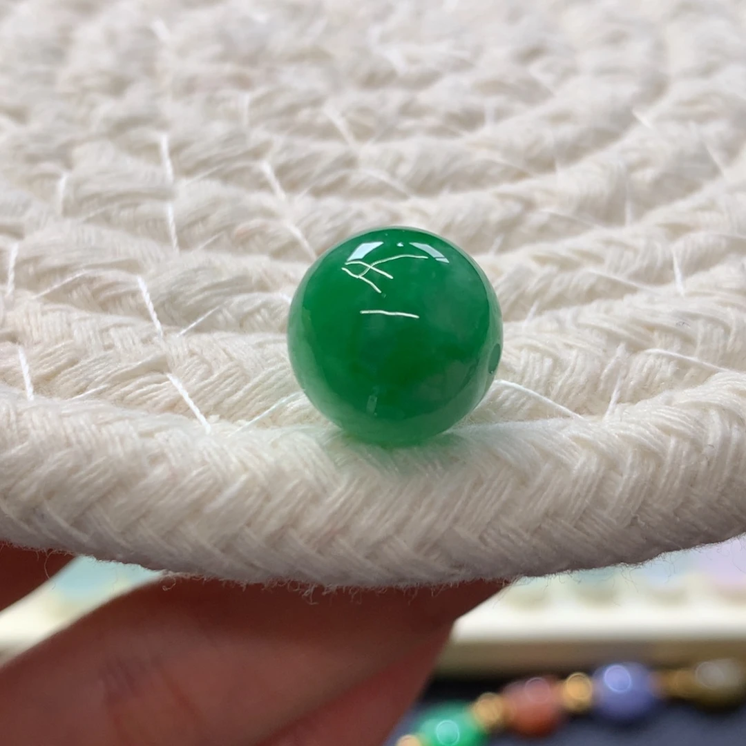 定制翡翠未镶嵌 毛货抛光定制 浓阳绿色花 卡12.1 f 买断