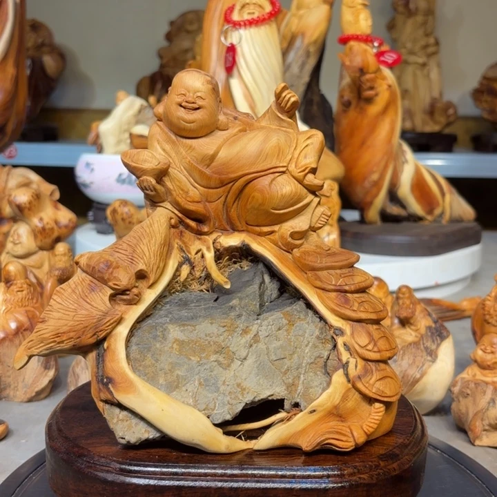 柏木太行崖柏弥勒佛