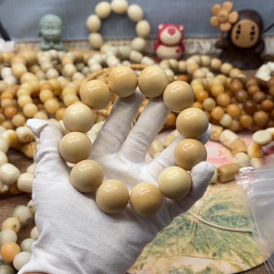 吊坠菩提根/象牙果24干磨牙果晕色圆珠683