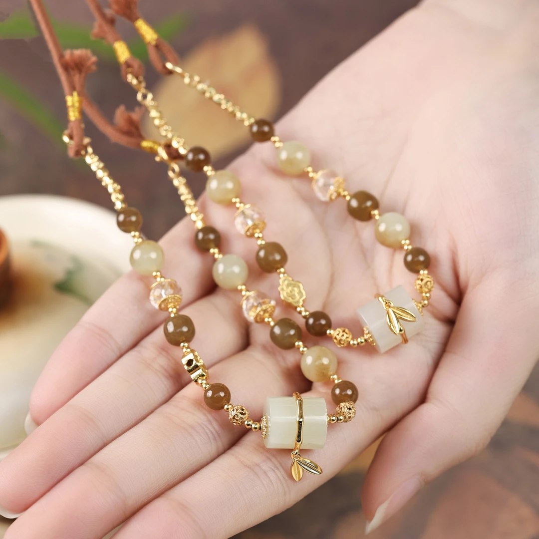 【举石臻选】TA1006-108-0130和田玉项链（一件/多样性发/约5-7mm）H