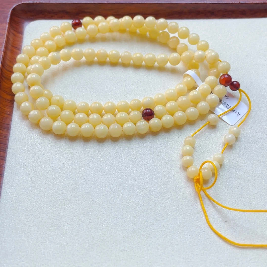 蜜蜡未镶嵌手链蜜蜡佛珠15.8克