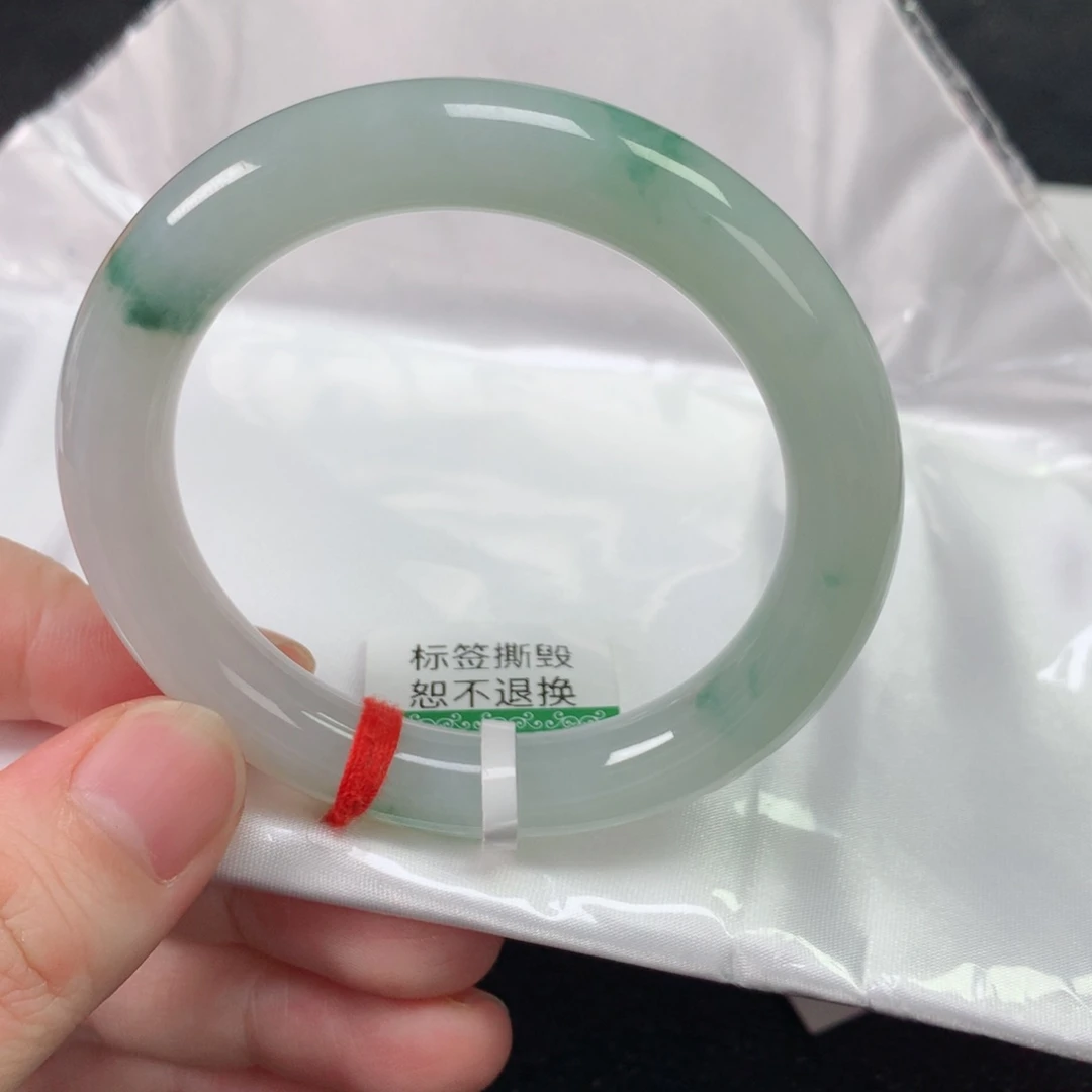 未镶嵌手镯翡翠缅甸天然翡翠手镯51圈口