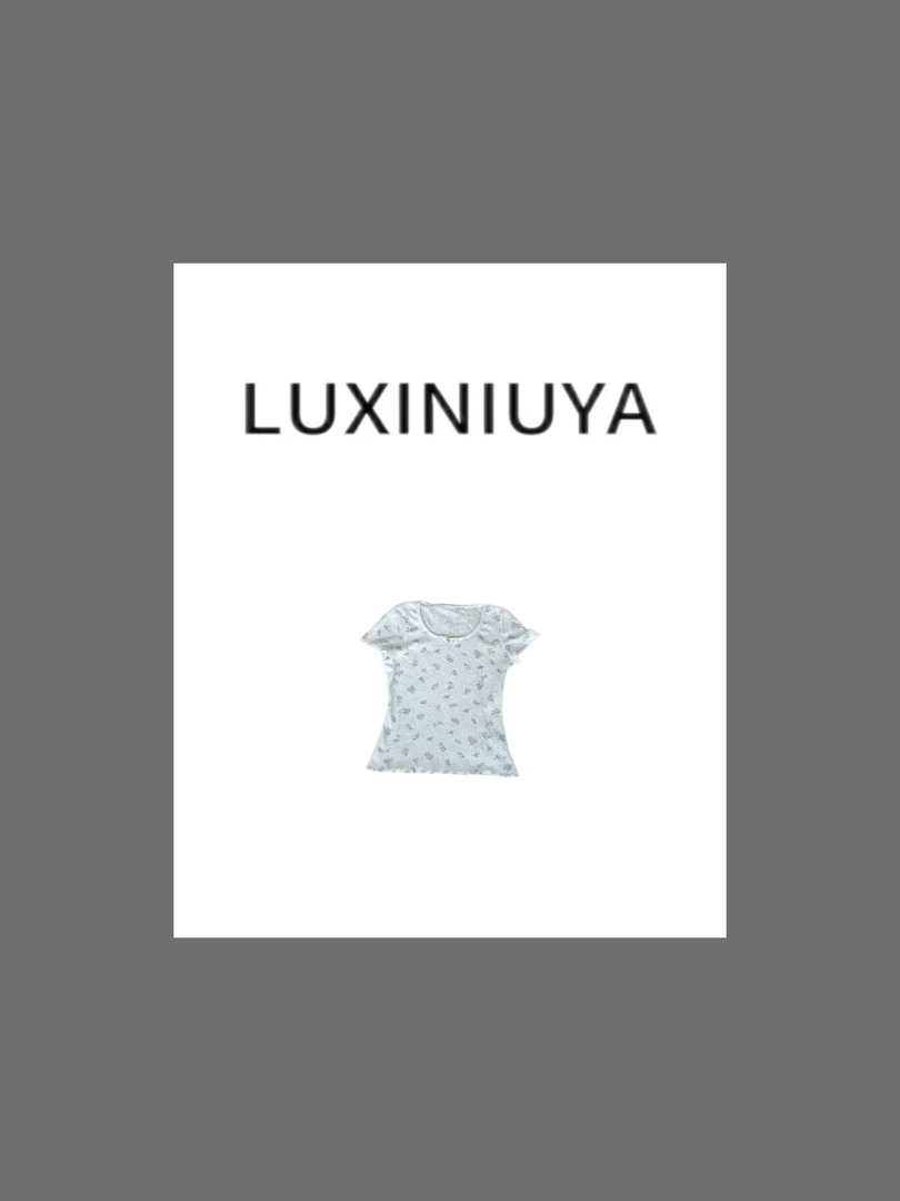 【LUXINIUYA】春日暖阳  春夏气质碎花短袖显瘦上衣#CX2688