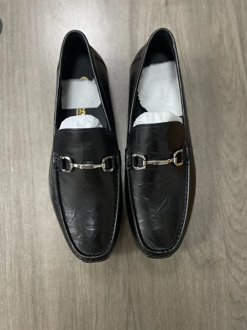 金家男鞋 断码撤柜尾货 休闲一脚蹬 头层牛皮材质 手抓纹设计星32