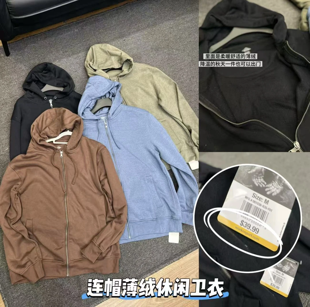 32020-常规款拉链外套长袖男女同款休闲圆领卫衣连帽