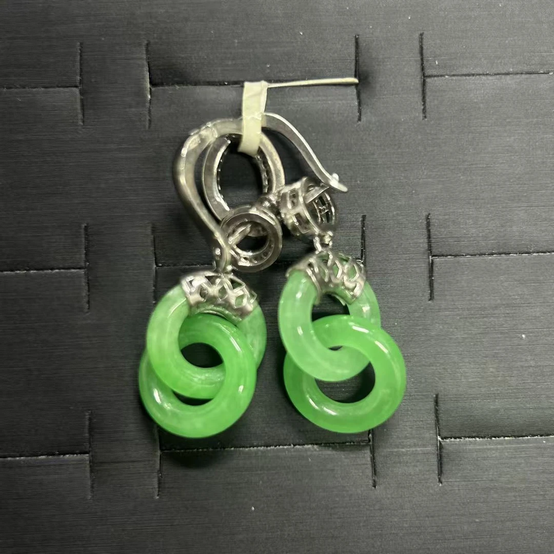 手链 绿翠色甜甜圈耳饰饰品