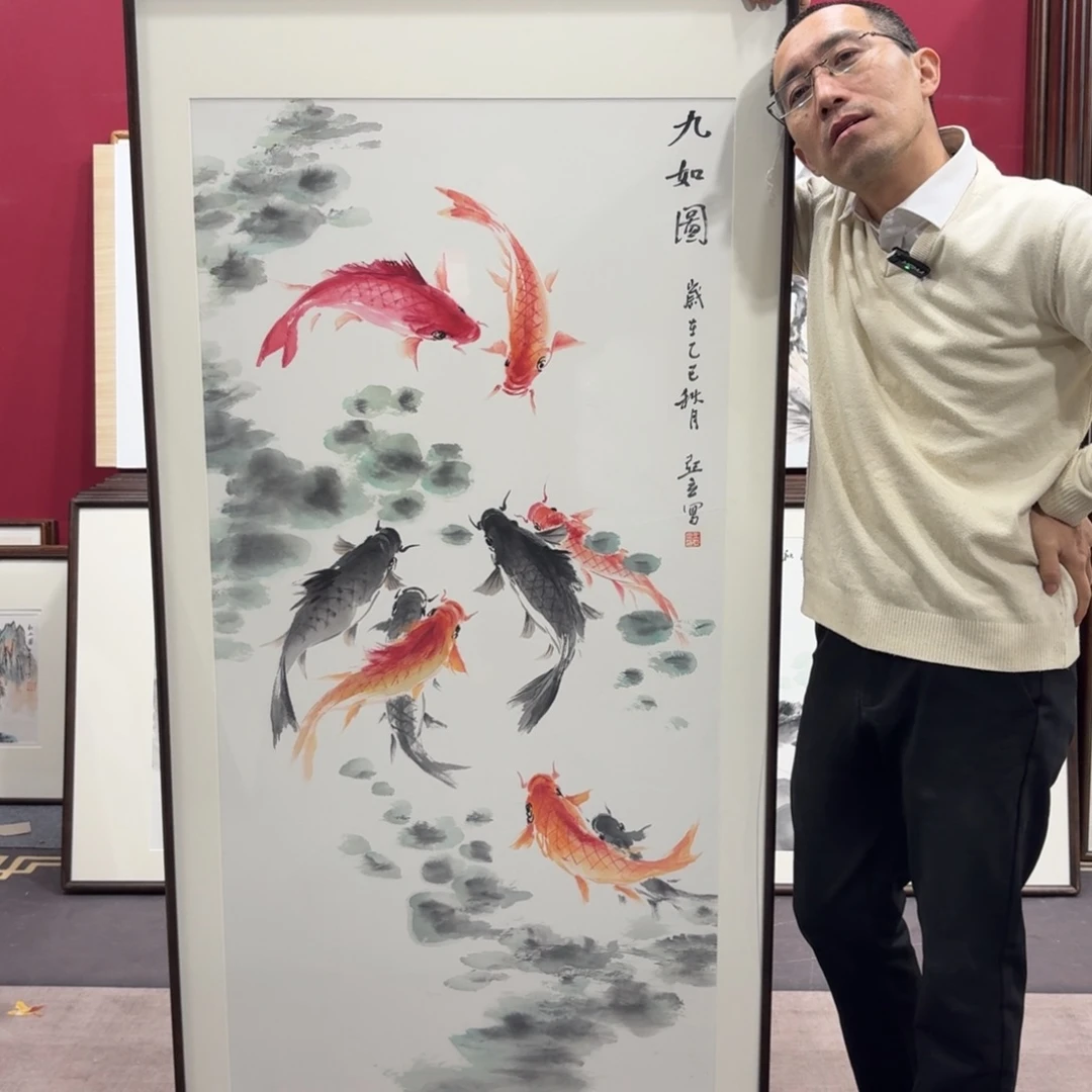 国画手绘作品带框160/80