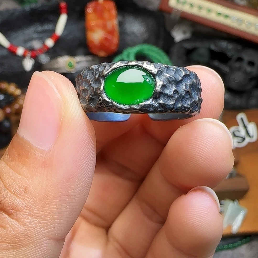 宣***怡翡翠银S925镶嵌戒指