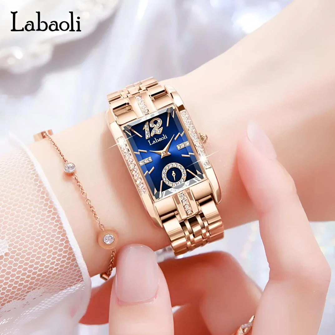 labaoli/拉宝丽新款时尚轻奢精致女士腕表方形气质女表镶钻款手表