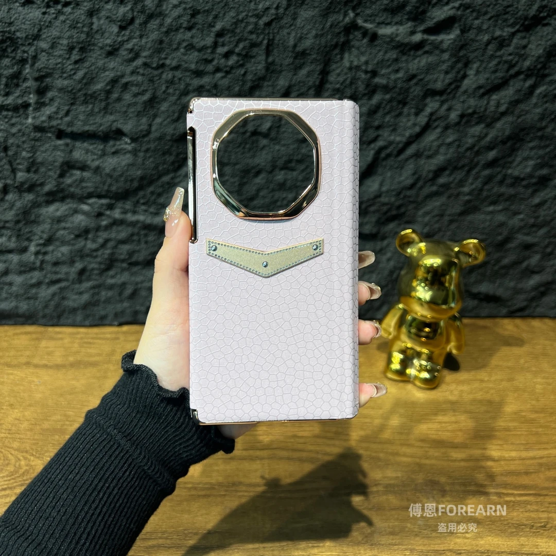 适用于华为MateXTs手机壳真皮双中轴matext三折叠屏xts保护套xt女