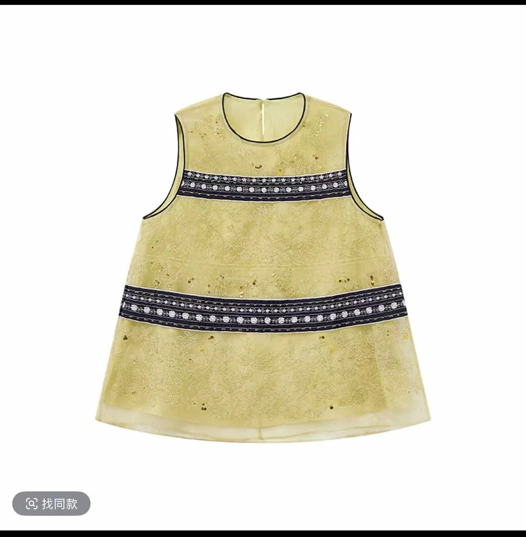 【深圳南油二姐】现春季新款气质时尚复古立体半袖国风打底衫258211