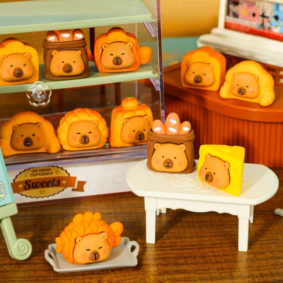 【九宫格】面包食玩卡皮巴拉创意小摆件