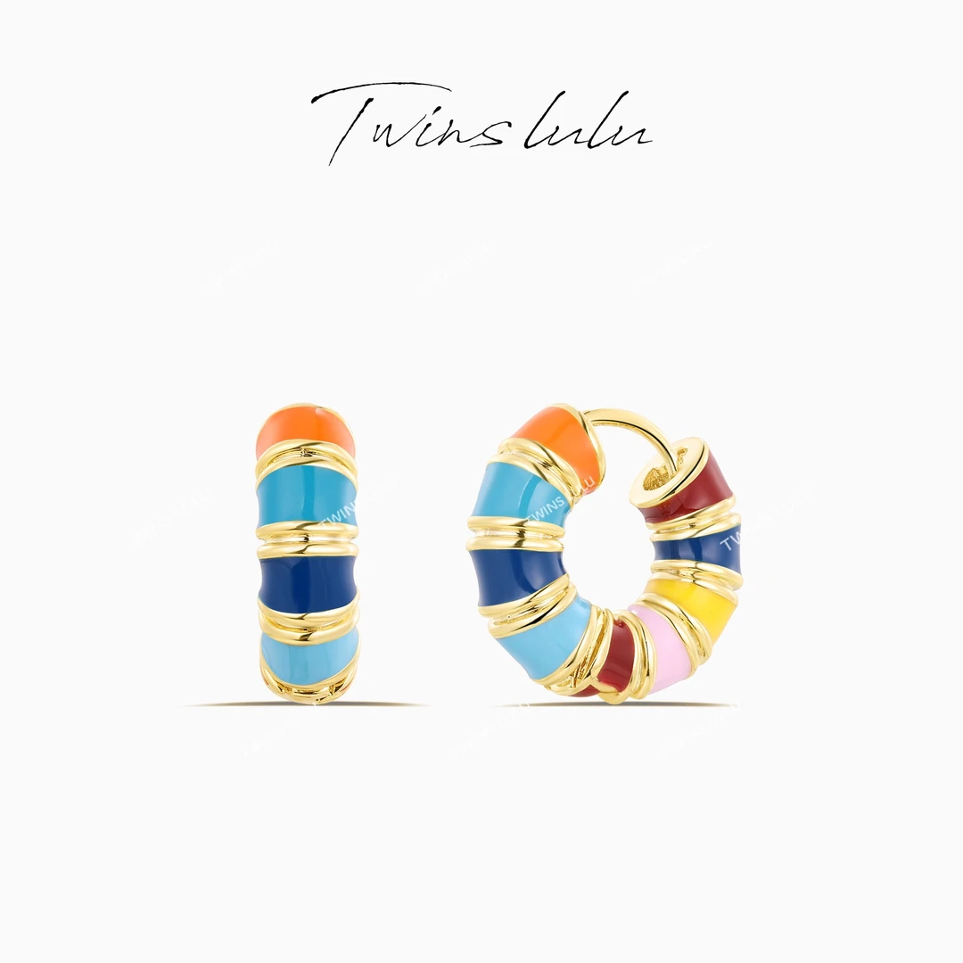 TWINS LULU 出游夏上新 彩色新款小众设计师款时尚气质耳环TSL870