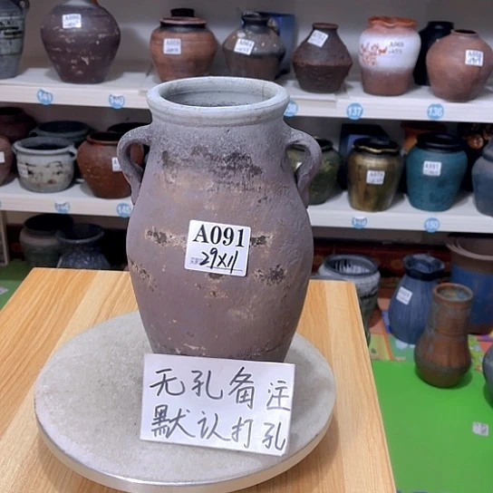 红陶手工制作工艺花盆