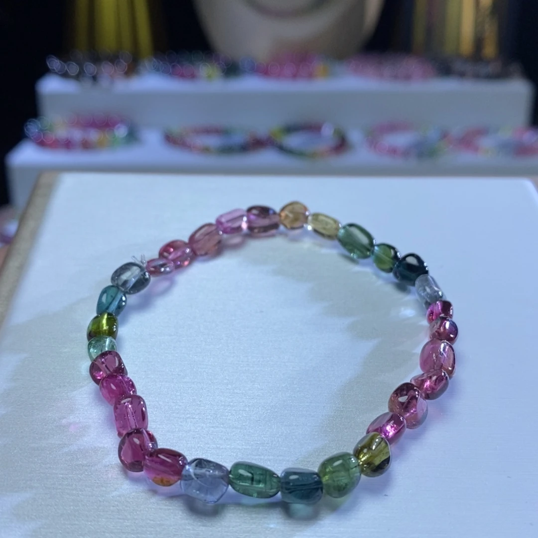 碧玺手链未镶嵌糖豆