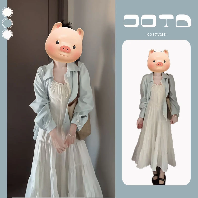 早春一整套女装2025新款韩版POLO领纽扣短外套吊带连衣裙两件套装